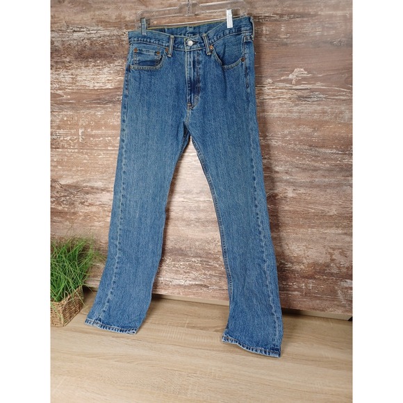 Levis 505 Jeans 32x32 Blue Original Fit Denim Single Button and Zipper WPL 423 - Picture 6 of 14